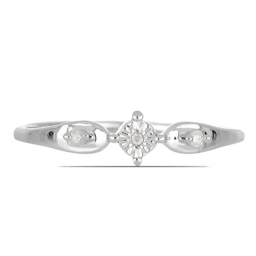BUY REAL WHITE DIAMOND DOUBLE CUT GEMSTONE RING IN 925 SILVER